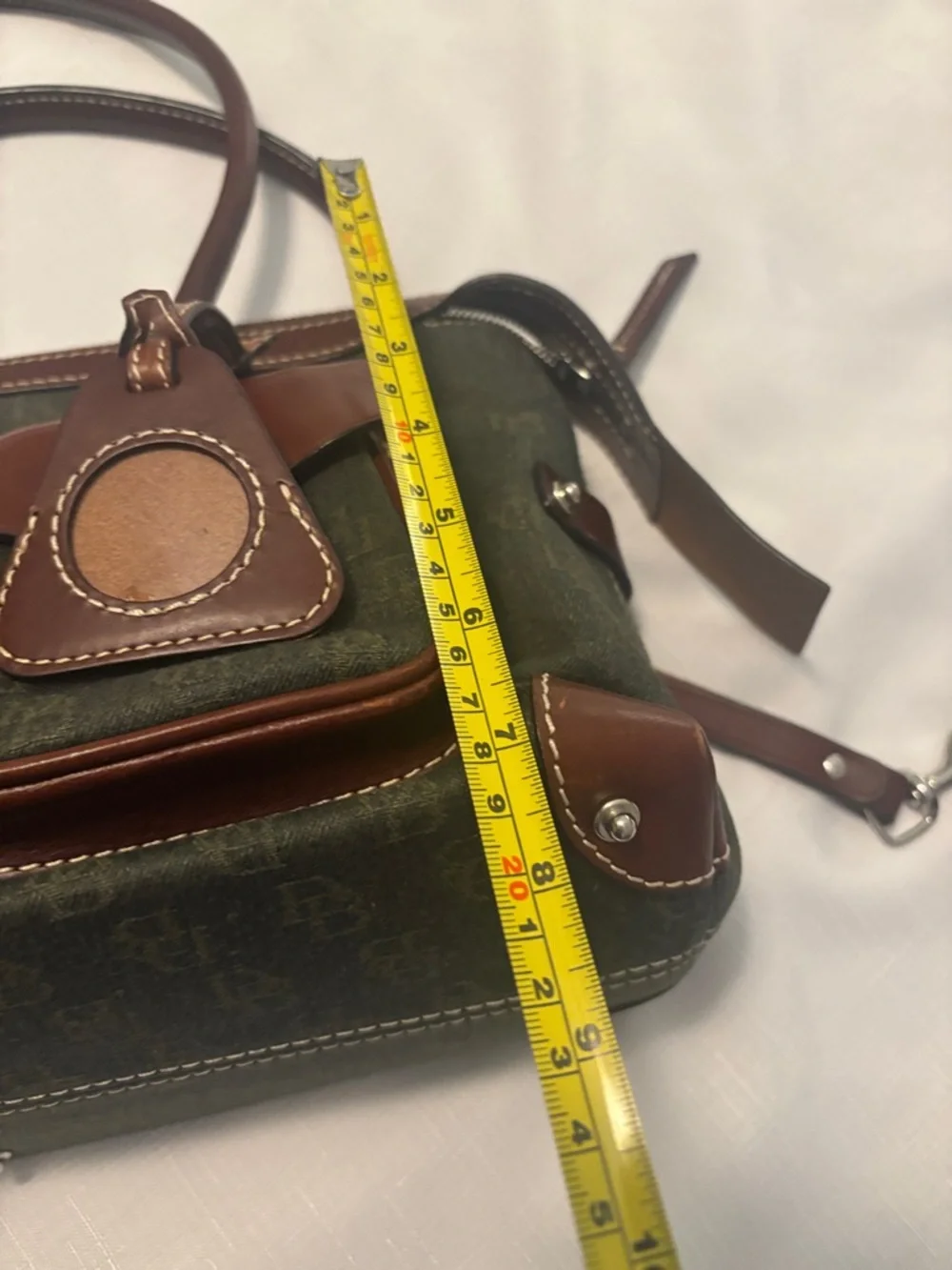 VTG Dooney & Bourke Rich Avocado Double Pocket Satchel & wallet leather trim - Picture 11 of 14